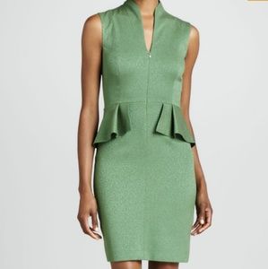 T Tahari Green Chelle Peplum Dress